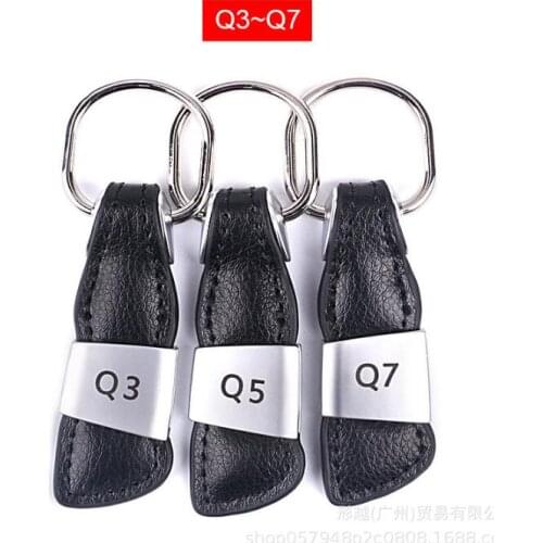 10pcs FOR AUDI Genuine Leather Key Chain Ring for Audi A1 A3 A4 A5 A6 A8 TT Q2 Q3 Q5 Q7 Q8 Keychain Keyring Keyfob Car Styling