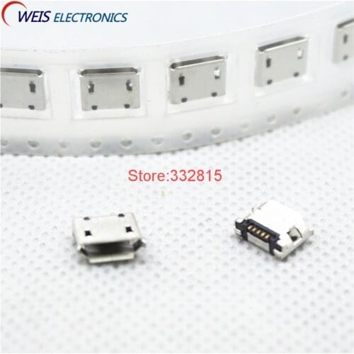 1000PCS Micro USB 5P 5-pin Micro USB Jack 5Pins Micro USB Connector Tail Charging Socket for Phone DIY Accessories MU5P
