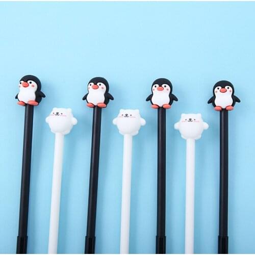 36 pcs/lot Cartoon Polar bear Penguin Gel Pen Cute 0.5 mm Signature Pen Promotional Gift Stationery School Supplies