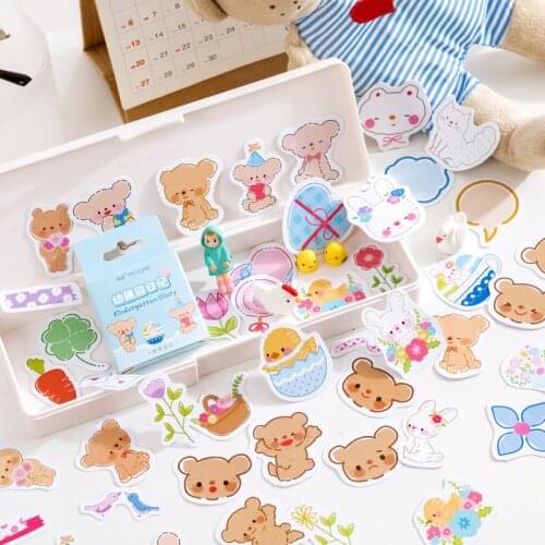 45Sheet/Pack Kindergarten Diary Decorative Kids Stickers For Scrapbooking Cell Cover Diary Student Stationery Album Gift DIY