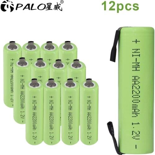 PALO 1.2V ni-mh AA rechargeable battery AA For Philips Braun electric shaver razor toothbrush with welding tabs batteries
