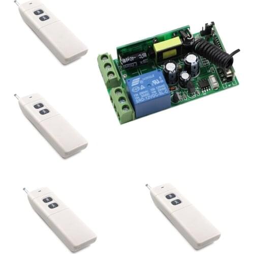 AC 85V-250V Wireless Remote Control Switch Wireless Remote Power Light Switch 1CH 1 CH Receiver + 4 X Transmitter ; 315/433Mhz