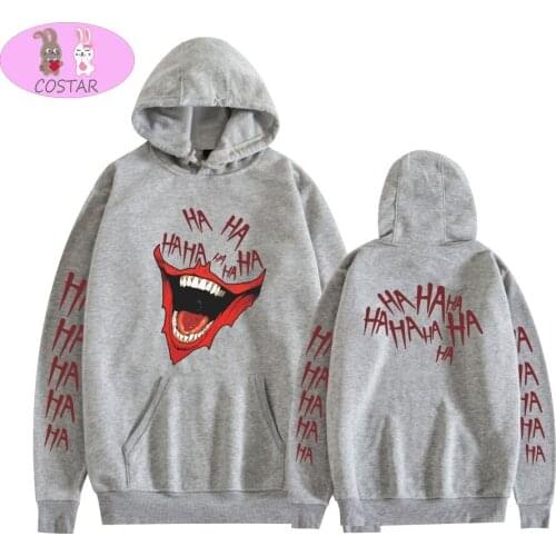 COSTAR Joker Mouth Printed Fashion Hoodies Pullover Harajuku Hooded Sweatershirt Unisex