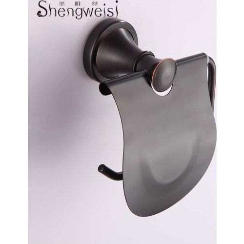 Toilet Paper Holder Solid Brass Black Roll Tissue Holder Wall Mount Bathroom Toilet Paper Holders Bathroom Accessorie F