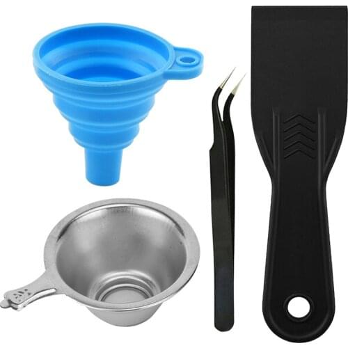 3D Printer Parts Silicon Funnel+Metal UV Resin Filter Cup+Pointed Tweezers+SLA Resin Special Tool Shovel for Photon Mars2 Pro