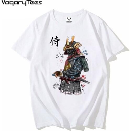 VagaryTees Samurai sumi Watercolor T shirt casual tshirt homme O neck streetwear man t-shirt boys clothes summer top tees