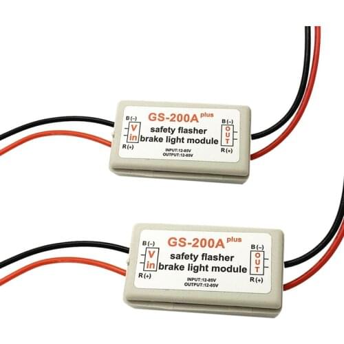 2Pcs 10-30V Car GS-200A Brake Tail Light Flash Strobe Controller Flasher Module LED
