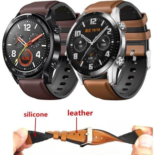 For GTR 47mm Leather Strap Watchband for Xiaomi Huami Amazfit PACE/Stratos 3 2 2S Watch Bracelet Band for GTR 2 GTR2 Correa