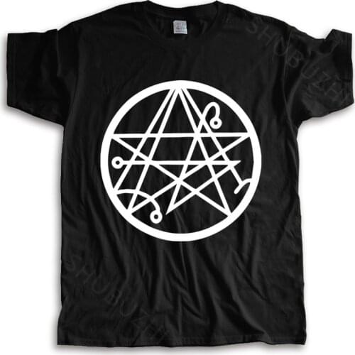 Summer t-shirt men brand teeshirt Cthulhu Necronomicon H P Lovecraft Deep Old Ones Sigil Geek T-shirt cotton tshirt for boys
