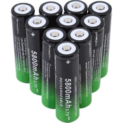 18650 Rechargeable Li-ion Battery 3.7V 5800mAh for Flashlight torch headlight 1/2/4/8/10pcs rechargeable battery