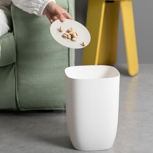 Bathroom Trash can Small Office Bin Plastic Waste Paper Rubbish Bins Modern Bin for Bathroom Bedroom Living room Kitchen 7L