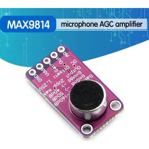 MAX9814 Microphone AGC Amplifier Board Module Auto Gain Control Programmable Attack and Release Ratio Low THD