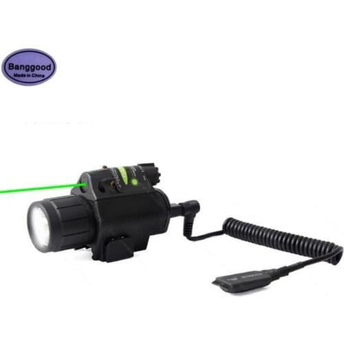 9908 Mini Glock Pistol Gun Light Tactical Green Laser Sight Scope Hunting Camping Lighting LED Torch Flashlight with Tail Switch