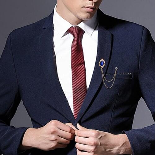 Trendy Tassel Chain Brooches Personality Brooch Pin for Men Jewelry Luxury Man all-match Suit Accessories Badge Dress Corsage
