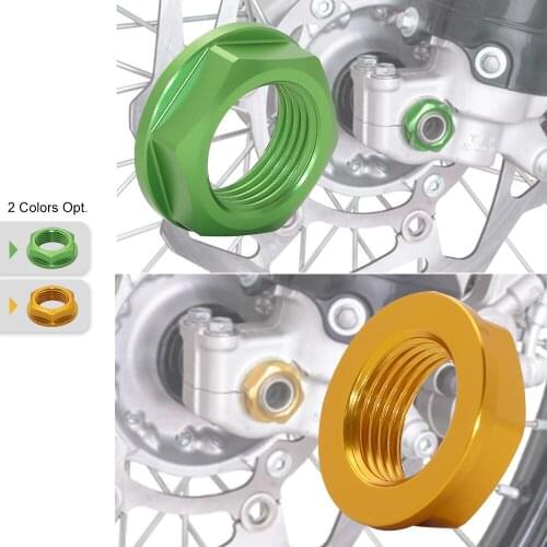 Motorcycle Gold/Green M18XP1.5 Front Axle Shaft Lock Nut Bolt For Kawasaki KX250 Yamaha Suzuki RM-Z250 RMX450Z DR-Z400SM