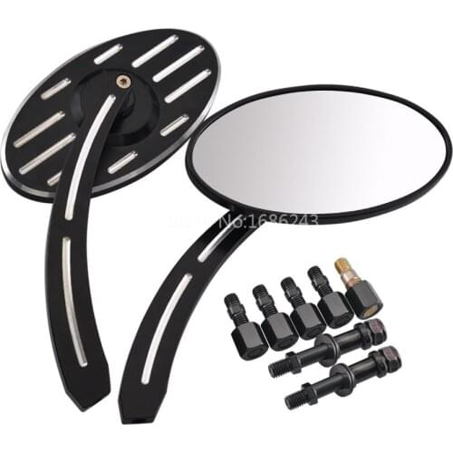 Motorcycle Aluminum Edge Cut Rear View Mirrors Rearview Side Mirrors For Harley Electra Glide Road King Dyna Fatboy Softail