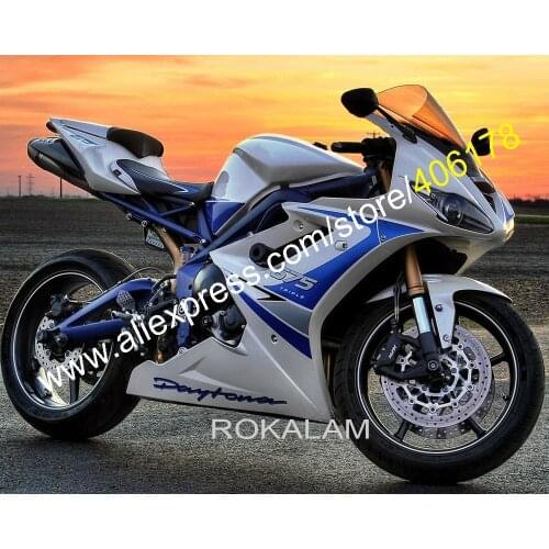 Cheap For TRIUMPH Daytona 675 09 10 11 12 Daytona 675 05 2009-2012 White Blue Motorcycle Fairing (Injection Molding)