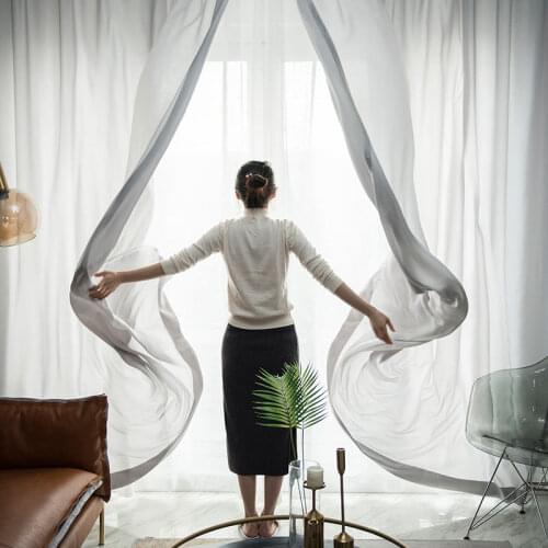 Nordic Minimalist High-end Super Soft Chiffon Yarn, Transparent, Custom-made Tulle Curtains For Living Room And Bedroom