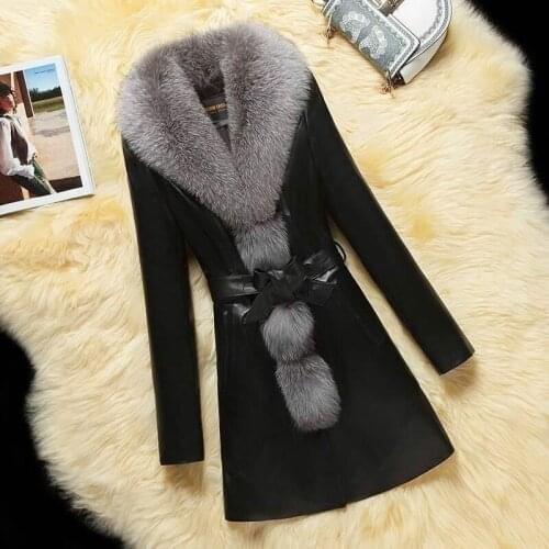 2021 New Winter Womens Fur Jackets, Womens Thick Cotton Lining, Womens Long Coats, Imitation Fox Fur, Slim Womens Jackets