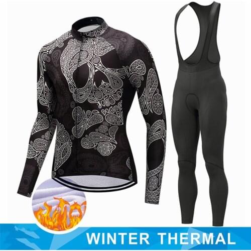 New 2022 Winter Bicycle Set Bike Cycling Team Long Sleeve Thermal Fleece Sportswear Racing Pro Jersey Suit for Men Ropa Ciclismo