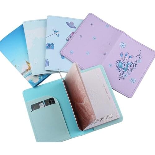 Fashion Travel Passport Covers PU Leather Women Men Passport Credit Holder Bag Case Wallet Purse Student Kids Gift