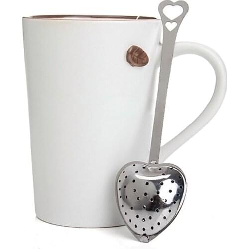 NEW Designer Heart Shape Stainless Steel Tea Infuser Spoon Strainer Steeper Handle Shower Tea Strainer Tool