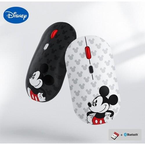 Disney Mickey Genuine 2.4G Wireless 5.0 Bluetooth 1600 DPI USB Dual-mode Silent Office Mouse Huawei MacBook Lenovo for PC Laptop