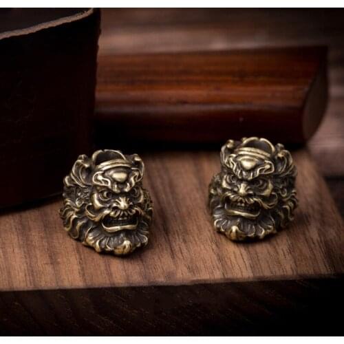 Original Chinese Style Zhong Kui Knife Beads Handmade Key Umbrella Rope Pendant Outdoor EDC Paracord Beads