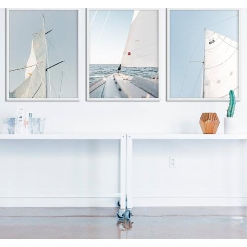 Sailboat Sea Landscape Canvas Poster And Prints Interior Decoration For Home Wall Picture For Living Room Home Design