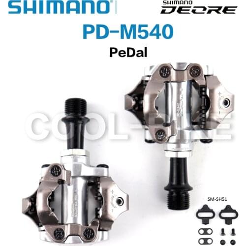 SHIMANO PD M540 PD-M540 SPD Pedal Chrome-moly & Aluminum Compact MTB Bike Bicycle Cycling Self-Locking Pedal Wit SM-SH51 Cleats