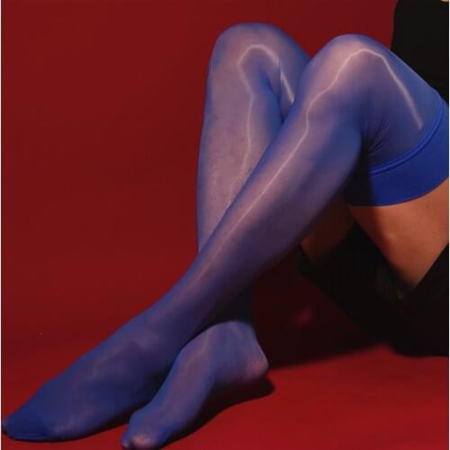 Sexy Men Oil Glossy Stockings SHAPING Pantyhose Shiny Satin 912PIN Stockings Candy Color Hosiery Dance Lingerie Thigh High Socks