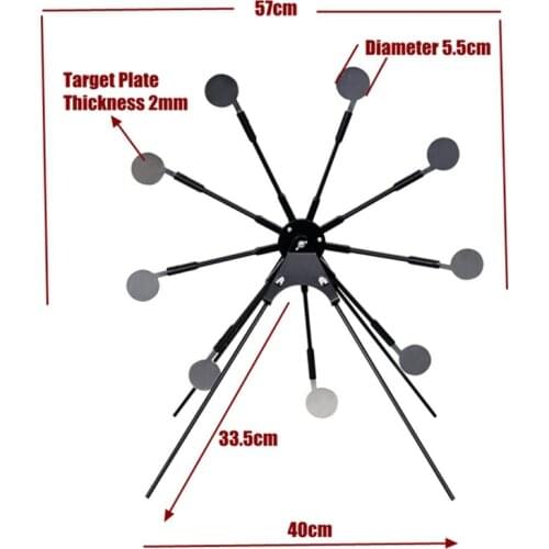 Tactical Ferris Shooting Target with 9 Targets Wheel Resetting Practice Stand Steel Target Rifle Aairsoft Pistols Training Gear