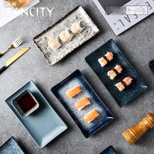 FANCITY Sushi plate home 2021 new dish plate commercial hot pot tableware meat plate dessert sashimi Japanese dishes