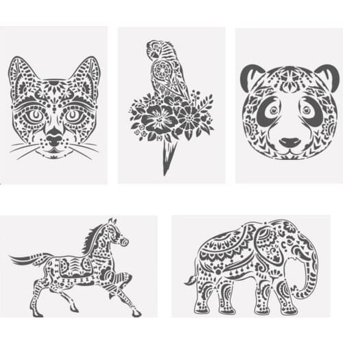 Animal Print Stencils IY Layering Stencils Painting Scrapbook Coloring Embossing Album Decorative Paper Card Template