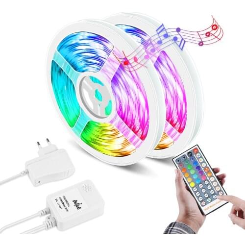 Smart LED lights Strip Music Sync RGB 5050 12V LED Strip lamp 5M 10M 15M With Music Controller For Home Party Dancing Decoration
