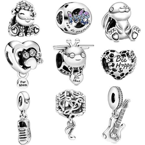 2020 Spring New 925 Sterling Silver Ninny Rabbit Series Charms Fit Original 3mm Bracelet Bangle DIY Jewelry Making 2001
