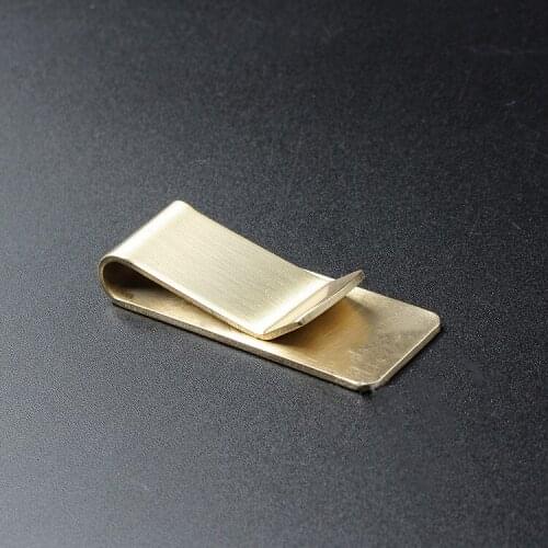 Vintage Solid Brass Money Clip Wallet 1.5mm Thickness Metal Men Cash Bill Clamp Holder ID Credit Card Folder For Male Mini Purse