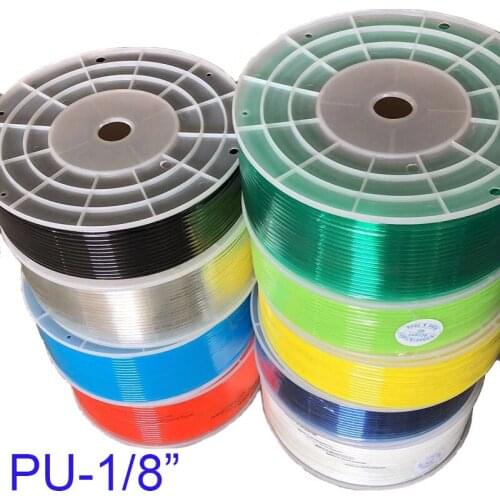 Outside diameter 1/8 inch PU-1/8 200m high quality tpu pneumatic tube blue black clear red color hose pipe for air