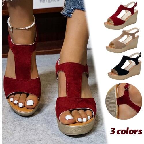 Sandals Foreign Trade Large Size Roman Style Sandalias 2021 Heightened Temperament Wedge Women High Heel Shoes Open Toe Wholesal