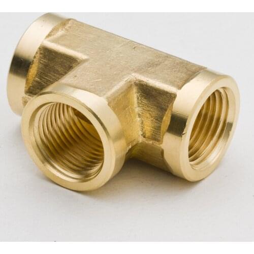 1pcs Legines Brass Pipe Fitting Forged Tee 1/4" 3/4" NPT Female Thread Plumb Water Gas 3 Way Connector Accessory