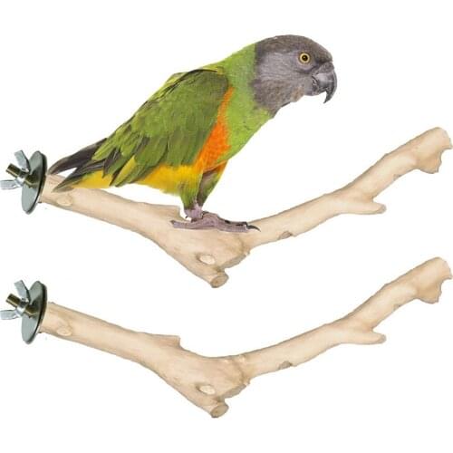 1 Pc Parrot Perches Birds Stand Pole Toy Standing Stick Natural Wood Perch Claw Grinding Toy Perching Stand Birdcage Accessories