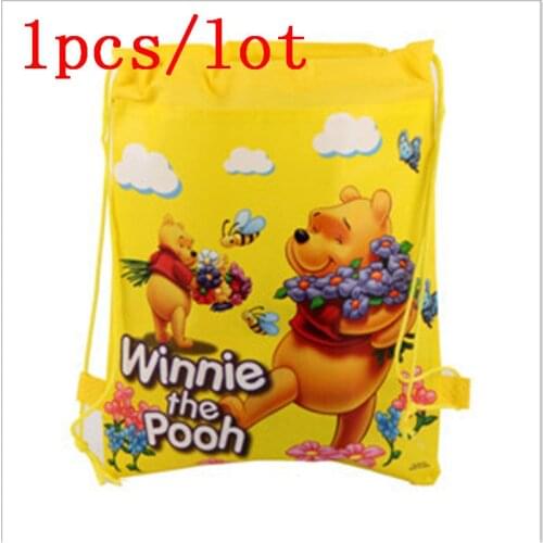 1Pcs Winnie Pooh Decoration Birthday Party beautiful Non-Woven Fabric Drawstring lovely Gift Bags birthday Supplies For Kids