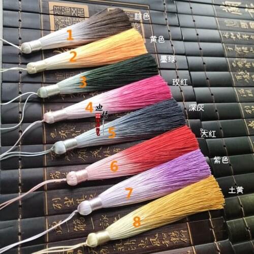 10pcs 13cm long Su DIY Jewelry Accessories 14color Gradient color tassel hairpin bookmark clothing crafts decoration fringe