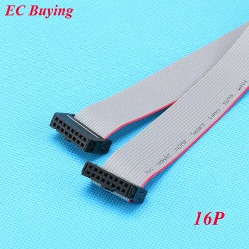 10pcs/lot FC-16P 2.54mm Pitch JTAG AVR Download Cable Wire Connector Gray Flat Ribbon Data Cable 2x8 pins 2*8 16 Pins 30