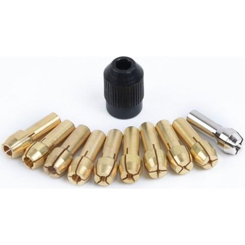 10Pcs Mini Drill Chuck Adapter 0.5-3.2mm Electric Grinder Drill Collet Quick Change Chuck For Power Rotary Accessories