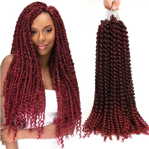 18Inch Passion Twist Hair Ombre Braiding Hair Synthetic Crochet Hair Extensions 36strands 80g/Pack Bohemia Wave Braids Hair