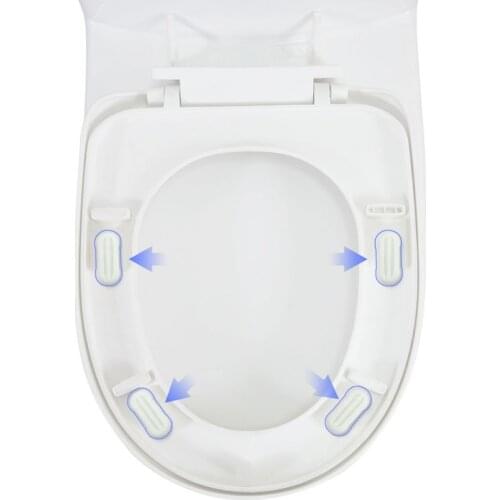 4 Pieces Toilet Seat Bumpers Toilet Seat Cover Lifter Kit with Strong Adhesive Avoid Touching Hygienic Clean Supplies