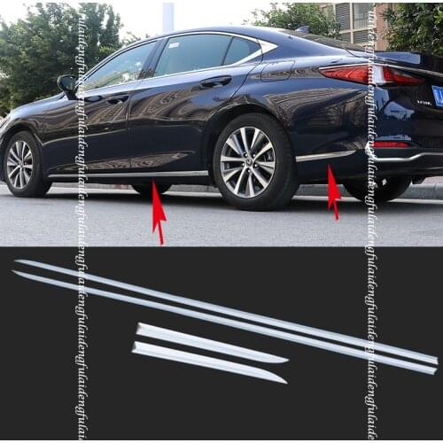 4pcs For Lexus ES350 ES300H 2018-2020 Side Skirt Body Guard Molding Trim Rear bumper corner Cover Car Accessories