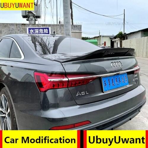 UBUYUWANT Car Spoilers Carbon Fiber/FRP For R Style Trunk Spoiler Auto Modification Fit for Audi New A6 C8 Car Accessories 20-Up