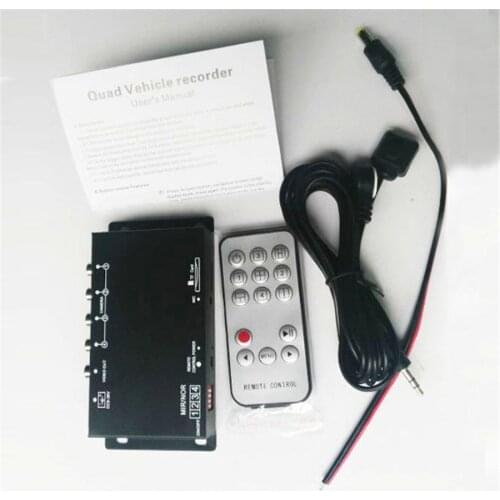 DC12/24V Car Vechicle recorder 4 Way Parking View Video Switch Parking Camera Split-Screen Image Control Box Converter